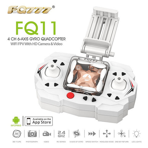 FQ777 FQ11W  Wifi FPV With Foldable Arm 3D Mini 2.4G 4CH 6 Axis Headless Mode RC Quadcopter RTF